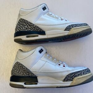 NIKE Air Jordan 3 Retro White Cement Sneakers Size 5.5Y or 7  Women’s